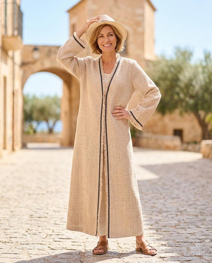 Ulla Fashion - Nelan | Strukturiert Verschlusslos Mantel Damen