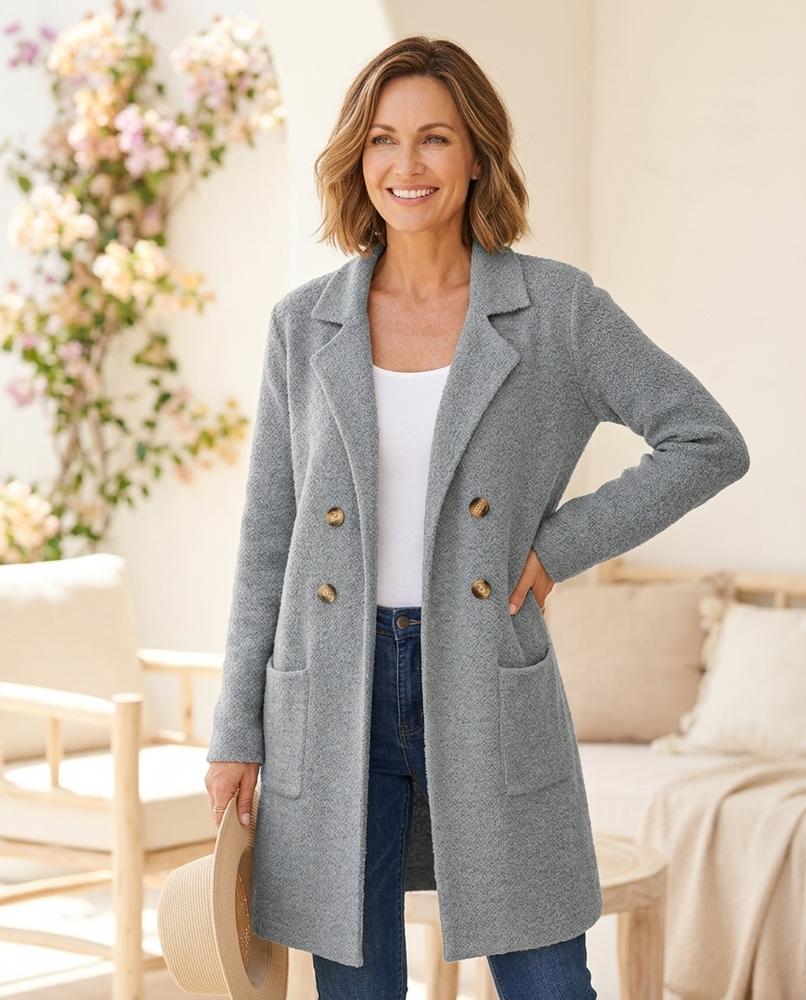 Ulla Fashion - Tivel | Offener Strick Mantel Damen
