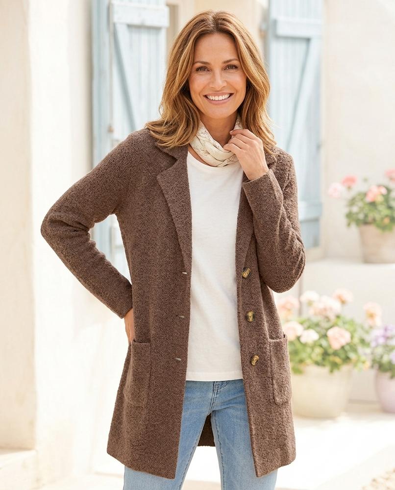 Ulla Fashion - Tivel | Offener Strick Mantel Damen