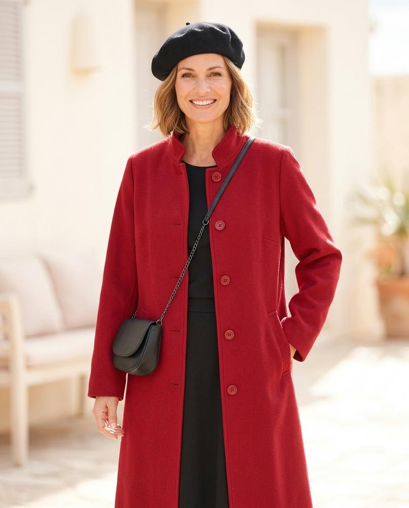 Ulla Fashion - Vekar | Hochgeschlossen Langgeschnitten Mantel Damen