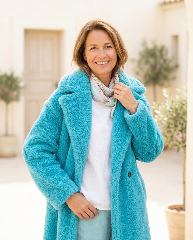 Ulla Fashion - Lomin | Strukturiert Gefüttert Mantel Damen