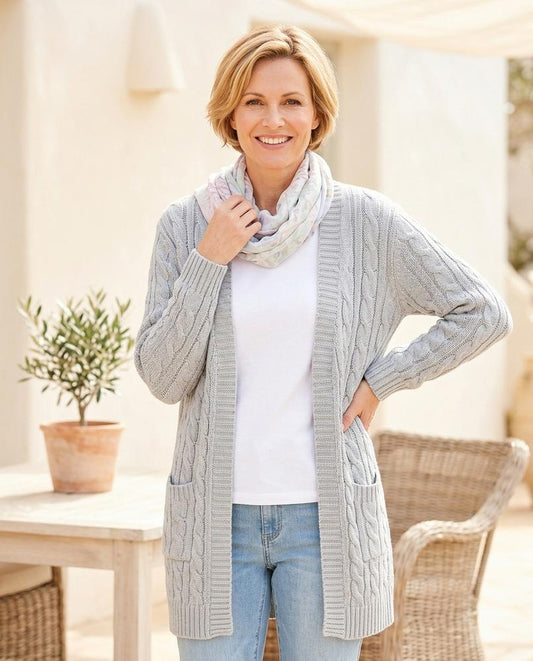 Ulla Fashion - Rovan | Strukturiert Langgeschnitten Cardigan Damen