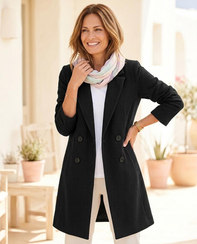 Ulla Fashion - Kamin | Zweireihiger Strukturierter Mantel Damen