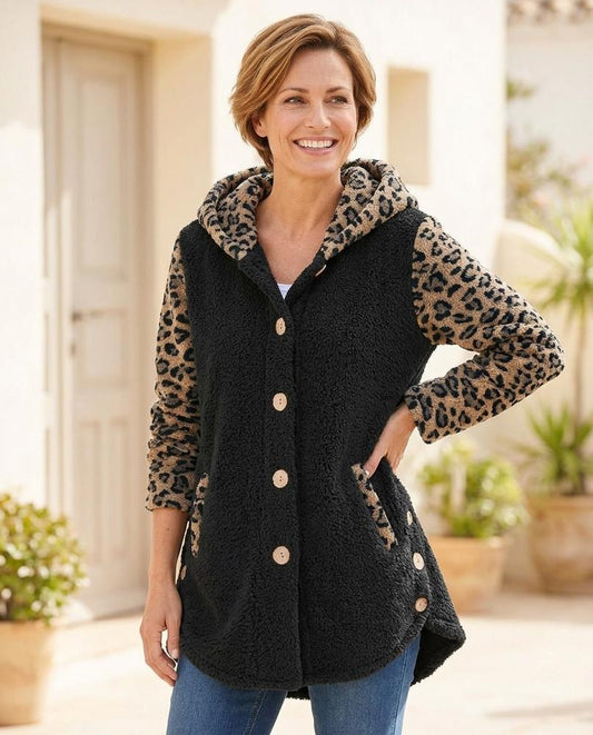 Ulla Fashion - Nevel | Gemustert Geknöpft Mantel Damen
