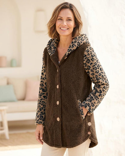 Ulla Fashion - Nevel | Gemustert Geknöpft Mantel Damen
