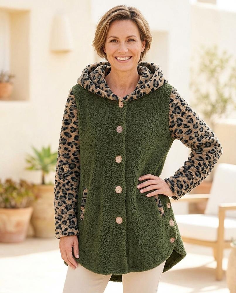 Ulla Fashion - Nevel | Gemustert Geknöpft Mantel Damen