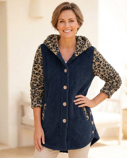 Ulla Fashion - Nevel | Gemustert Geknöpft Mantel Damen