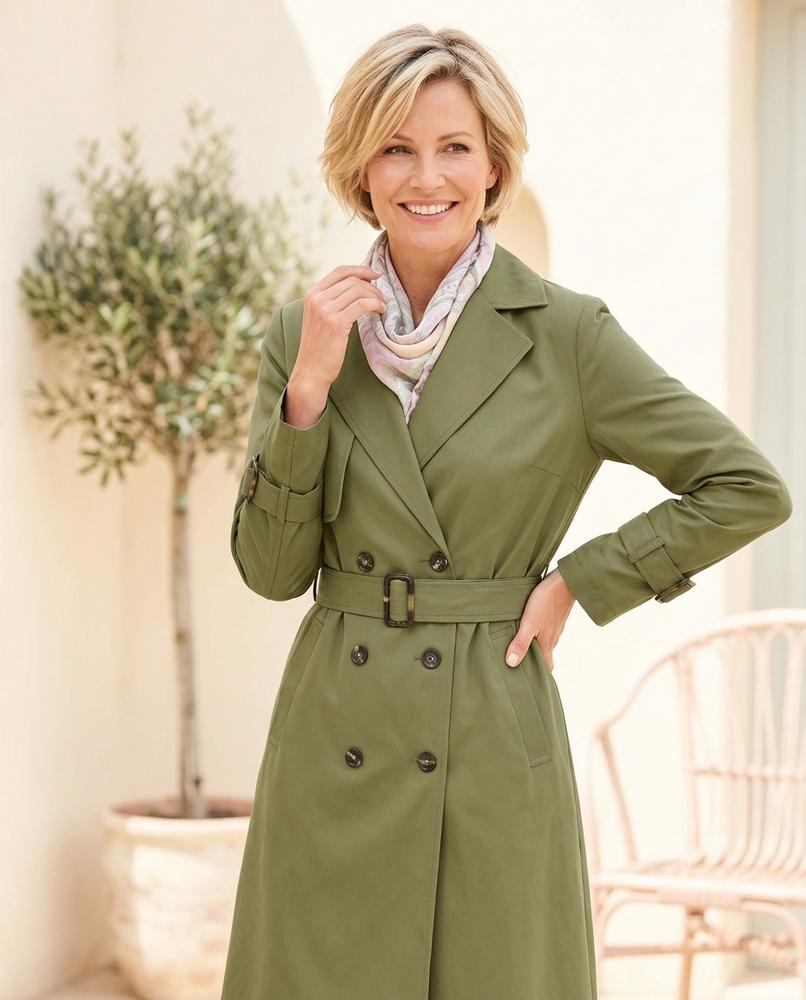 Ulla Fashion - Samir | Zweireihiger Gegürteter Mantel Damen