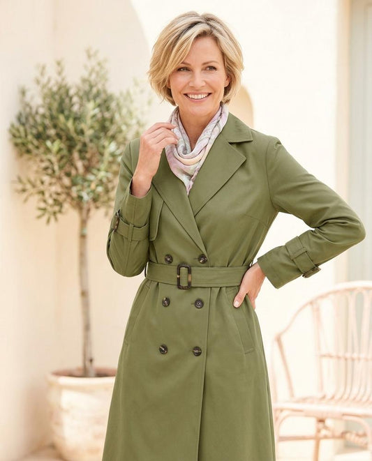 Ulla Fashion - Samir | Zweireihiger Gegürteter Mantel Damen