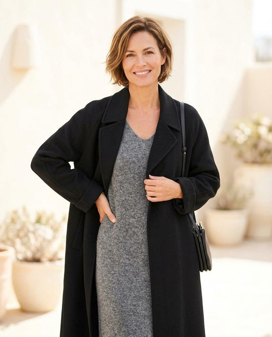 Ulla Fashion - Seram | Lang Verschlusslos Mantel Damen