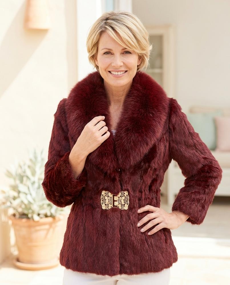 Ulla Fashion - Seser | Taillierte Pelzige Jacke Damen