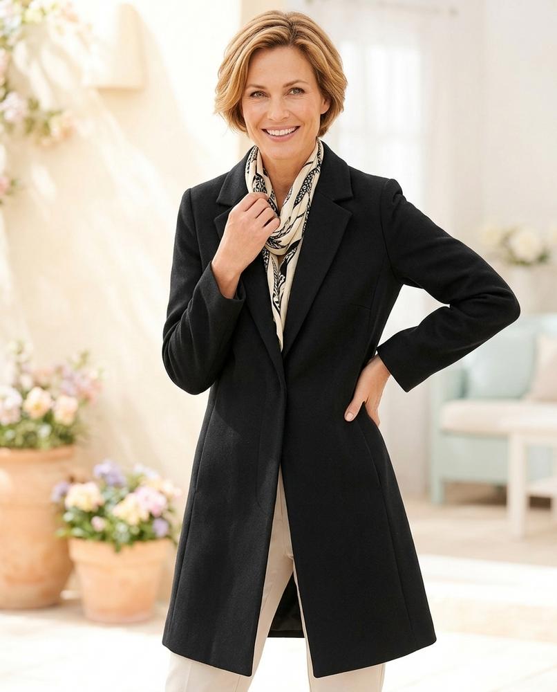 Ulla Fashion - Vitir | Einreihiger Langer Mantel Damen