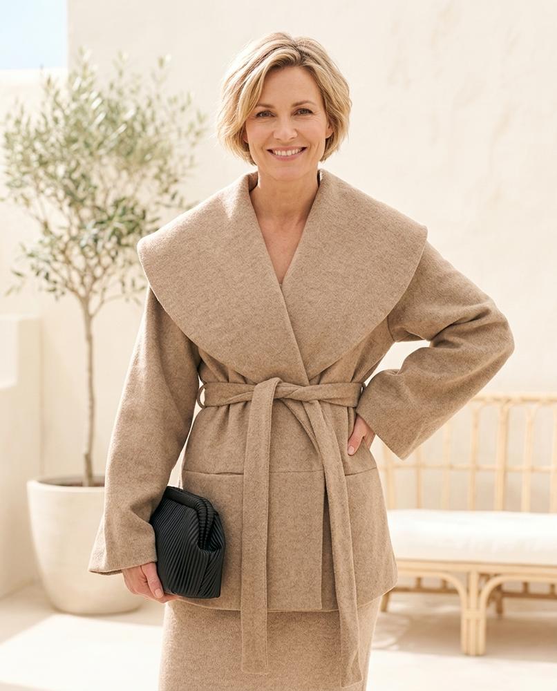 Ulla Fashion - Nosin | Gegürtet Wollig Mantel Damen