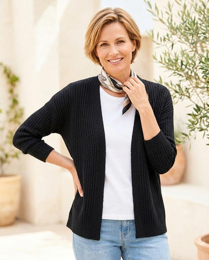Ulla Fashion - Verel | Gerippt Verschlusslos Cardigan Damen