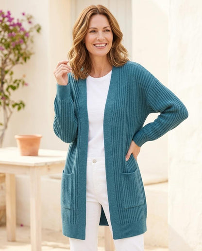 Ulla Fashion - Verel | Gerippt Verschlusslos Cardigan Damen