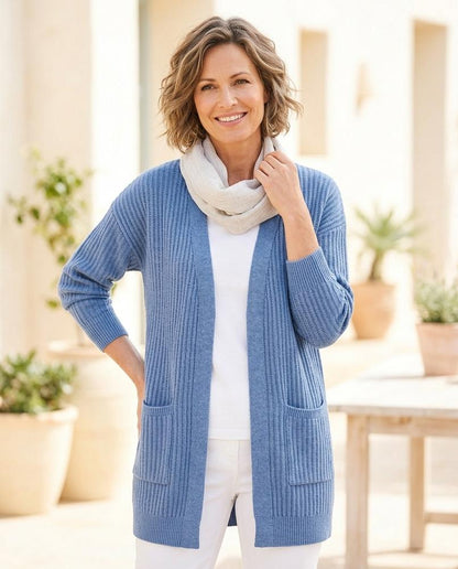Ulla Fashion - Verel | Gerippt Verschlusslos Cardigan Damen