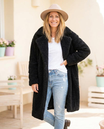 Ulla Fashion - Nosan | Gefütterter Strukturierter Mantel Damen