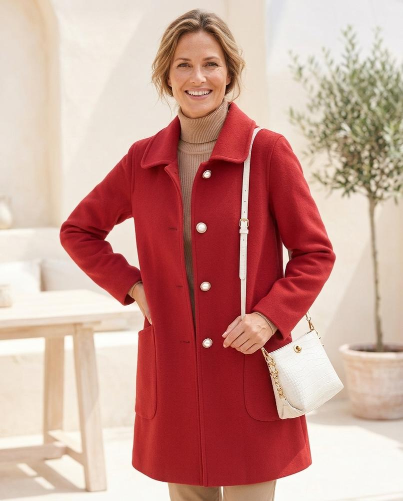 Ulla Fashion - Milom | Einreihiger Woll Mantel Damen