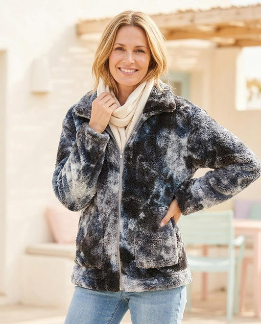 Ulla Fashion - Arlor | Plüschig Marmoriert Jacke Damen