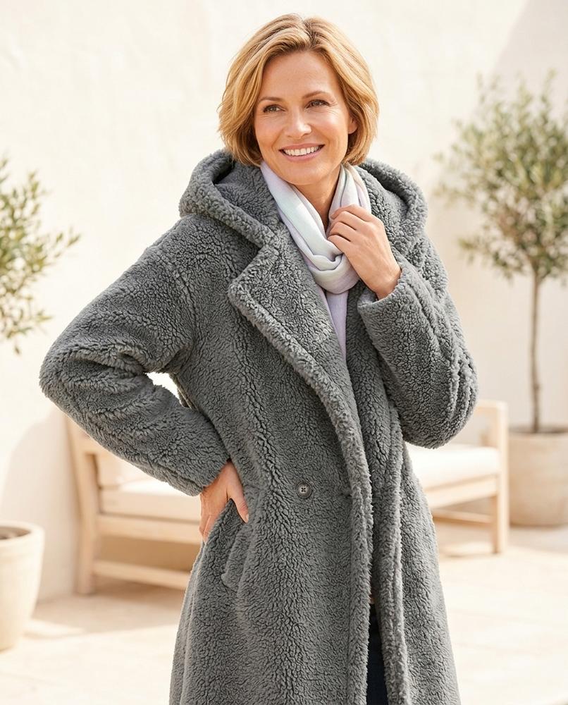 Ulla Fashion - Lalar | Langgeschnittener Teddy Mantel Damen