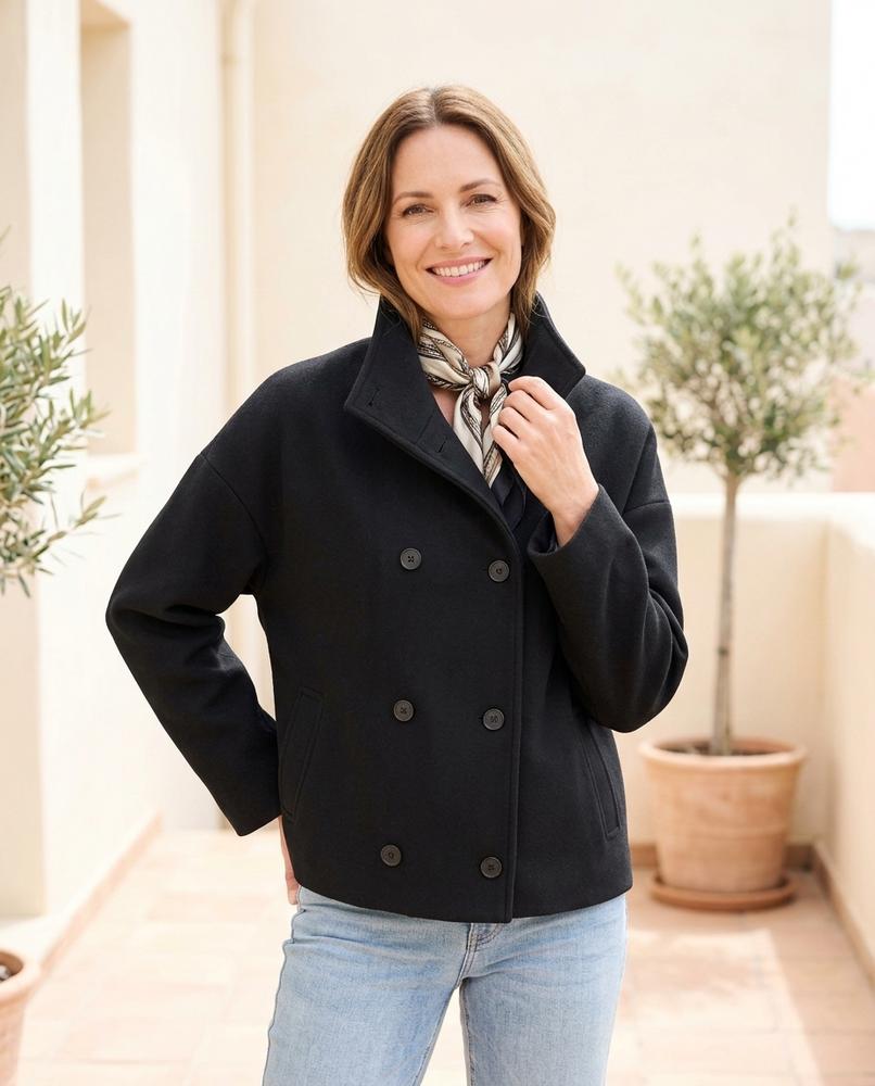 Ulla Fashion - Comel | Doppelreihige Kurzgeschnittene Jacke Damen