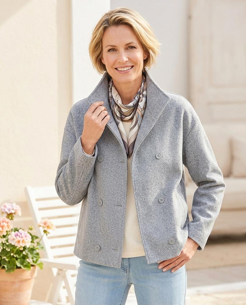 Ulla Fashion - Comel | Doppelreihige Kurzgeschnittene Jacke Damen
