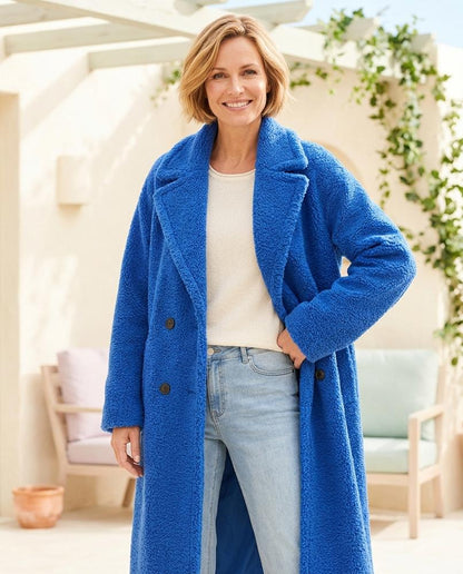 Ulla Fashion - Nehal | Zweireihiger Strukturierter Mantel Damen