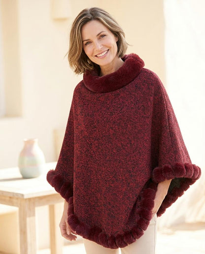 Ulla Fashion - Lysel | Pelzbesetzter Ärmelloser Pullover Damen