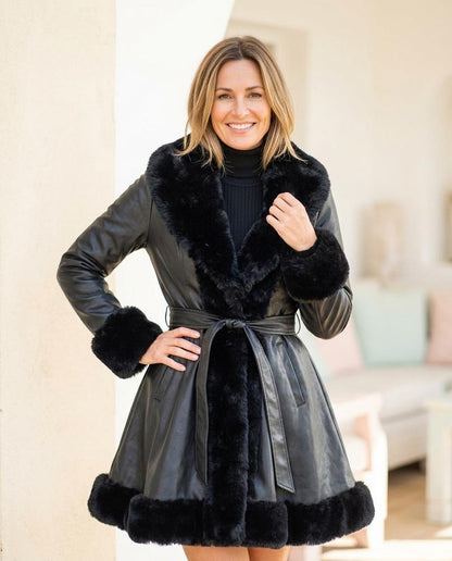Ulla Fashion - Damir | Gefüttert Tailliert Ledermantel Damen