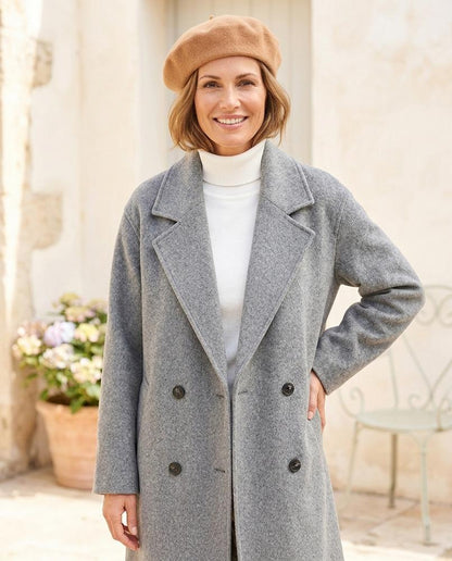 Ulla Fashion - Kevin | Langer Doppelreihiger Mantel Damen