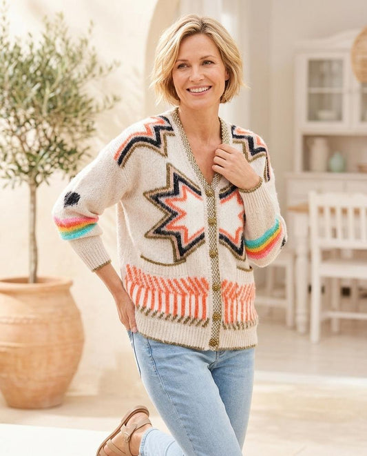 Ulla Fashion - Cavar | Gemustert Strukturiert Cardigan Damen