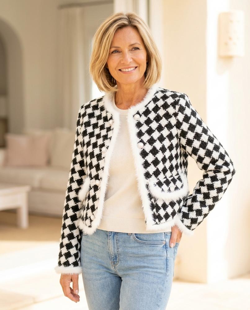 Ulla Fashion - Timon | Kariert Besetzt Jacke Damen