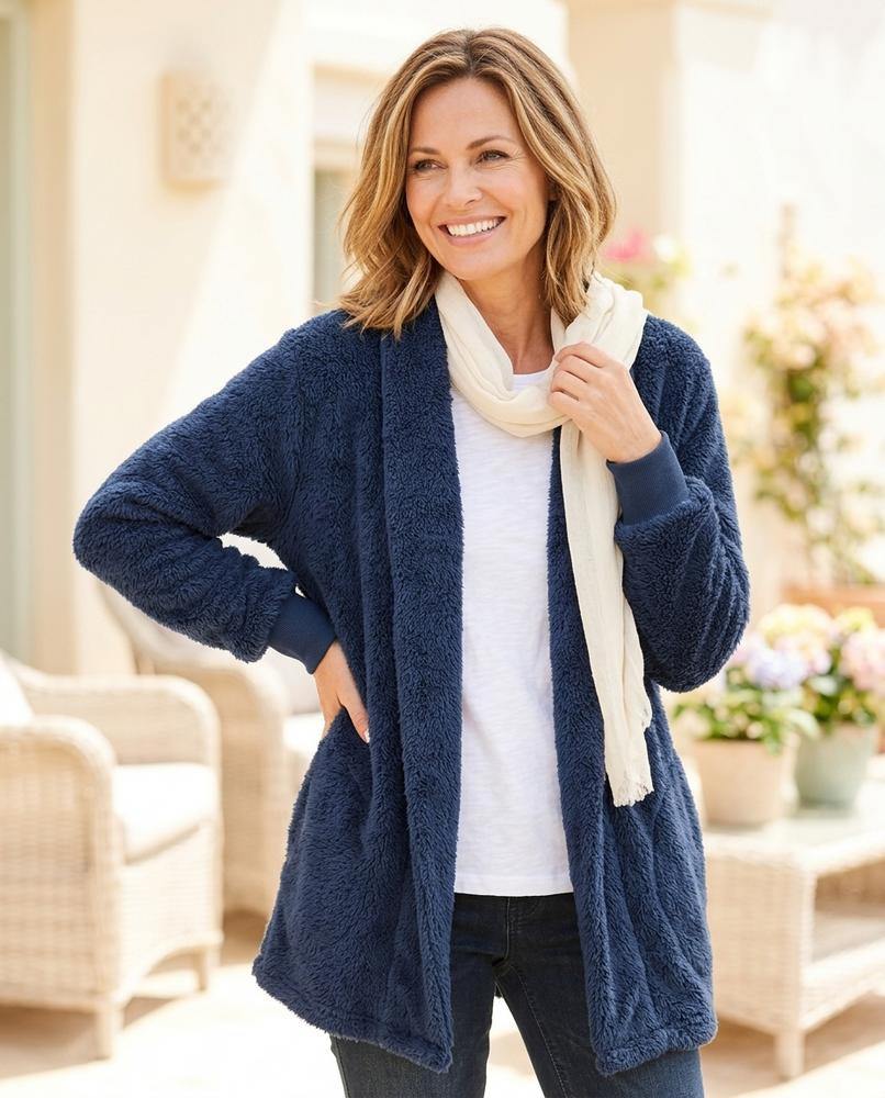 Ulla Fashion - Lamer | Plüschig Offen Cardigan Damen
