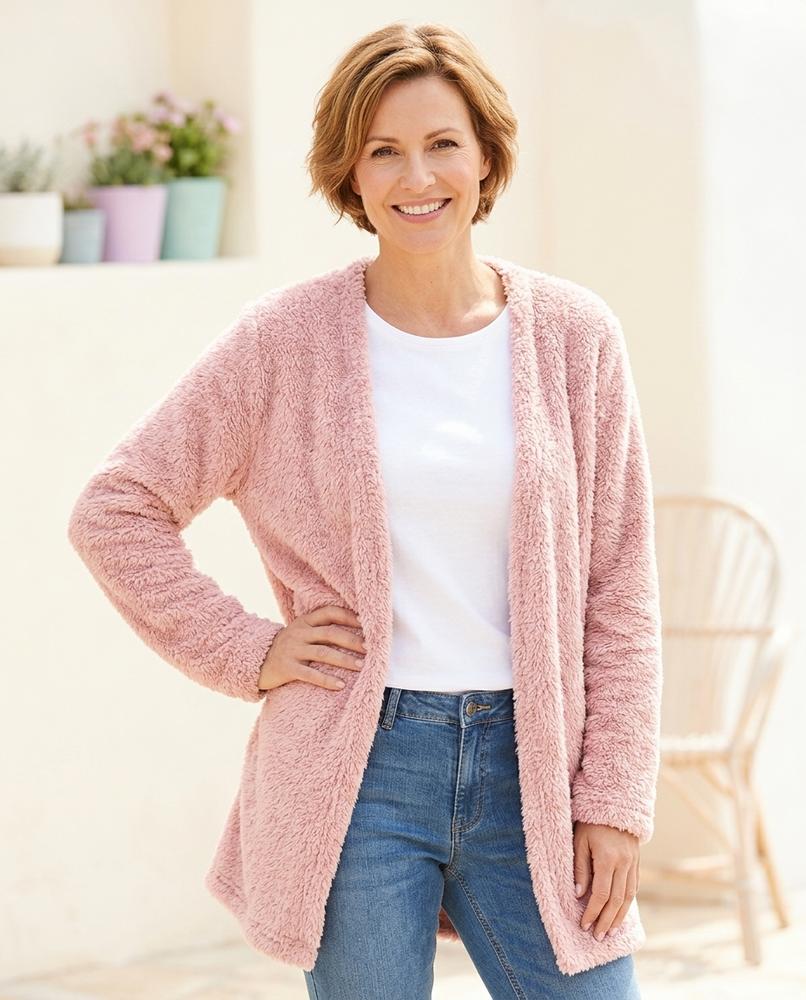 Ulla Fashion - Lamer | Plüschig Offen Cardigan Damen