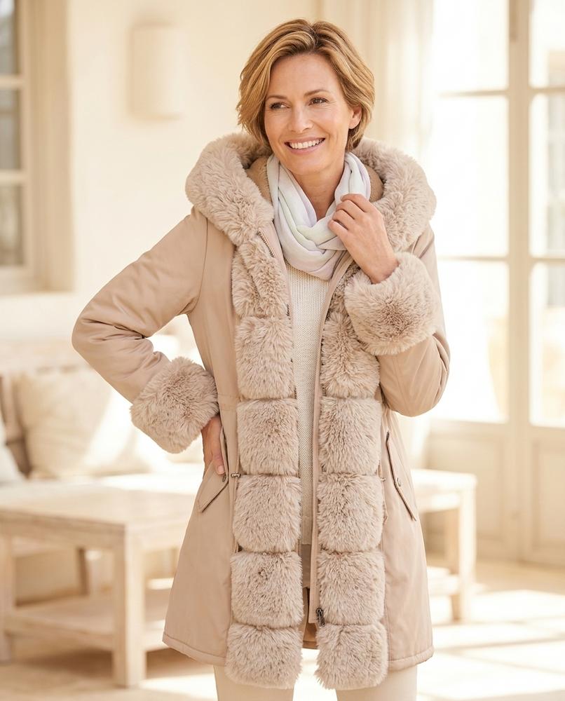 Ulla Fashion - Rasin | Gefüttert Fellbesetzt Mantel Damen
