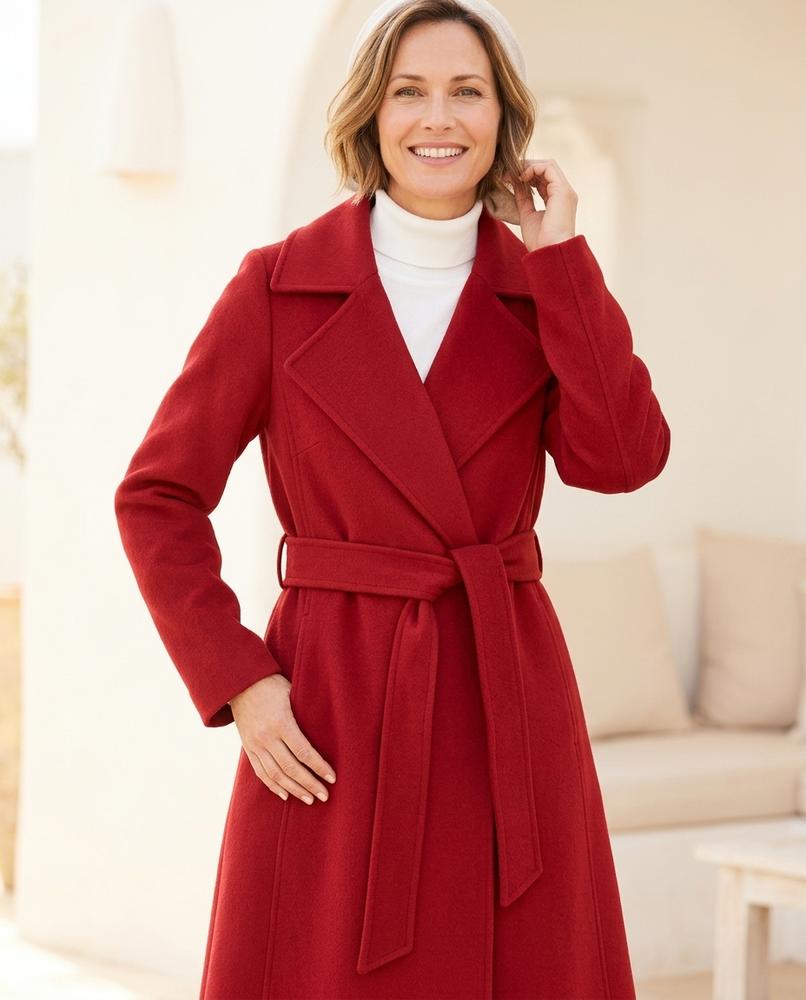 Ulla Fashion - Arzan | Gegürtet Breitkragig Mantel Damen