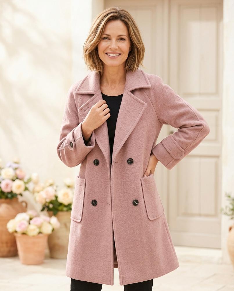 Ulla Fashion - Aldar | Zweireihiger Woll Mantel Damen