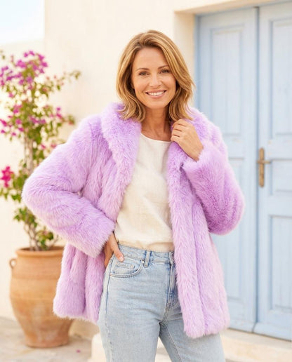 Ulla Fashion - Ramer | Langflorig Voluminös Mantel Damen