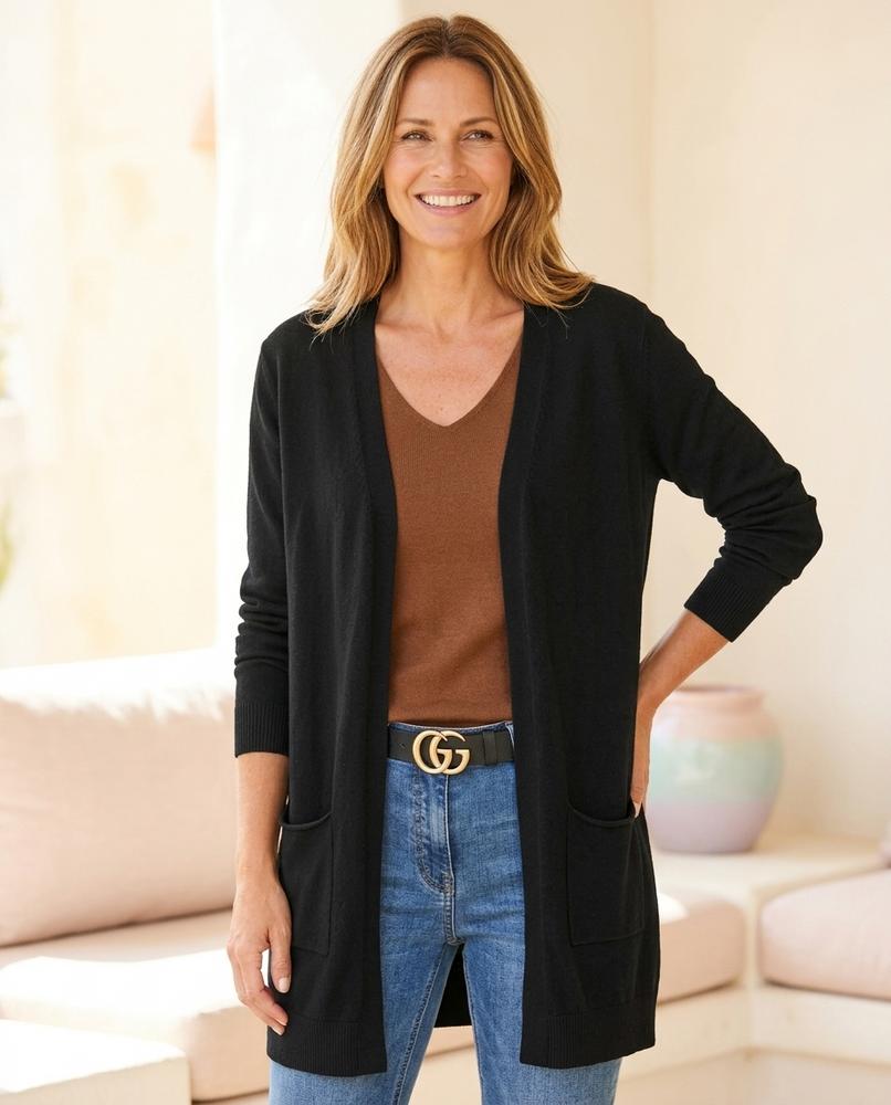 Ulla Fashion - Dator | Langer Feingestrickter Cardigan Damen