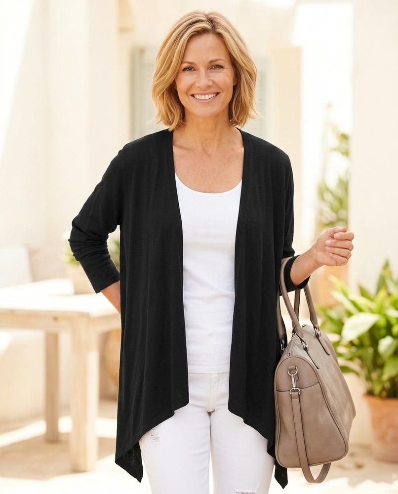 Ulla Fashion - Alzan | Offener Asymmetrischer Cardigan Damen
