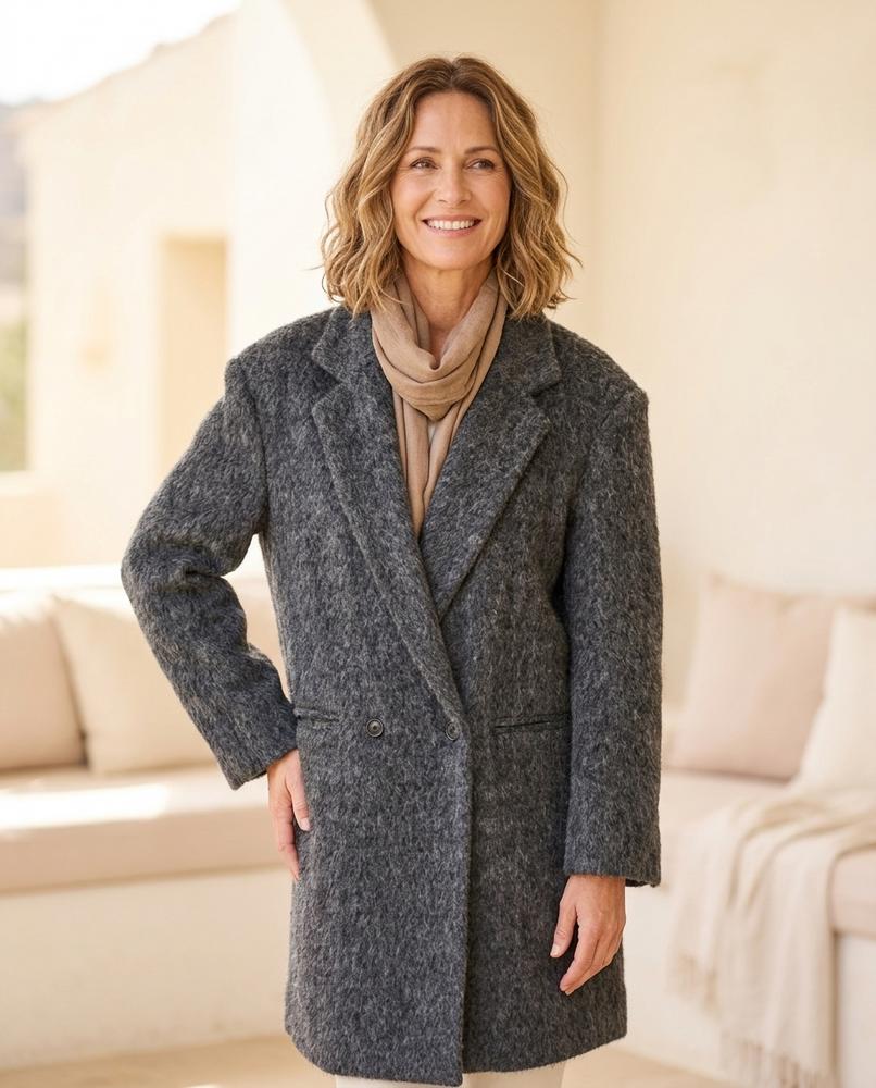 Ulla Fashion - Ralen | Strukturierter Wollener Mantel Damen