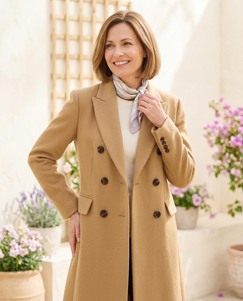 Ulla Fashion - Arran | Doppelreihiger Lang Geschnittener Mantel Damen