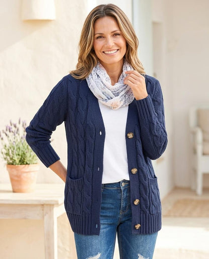 Ulla Fashion - Timor | Strukturierte Geknöpfte Strickjacke Damen