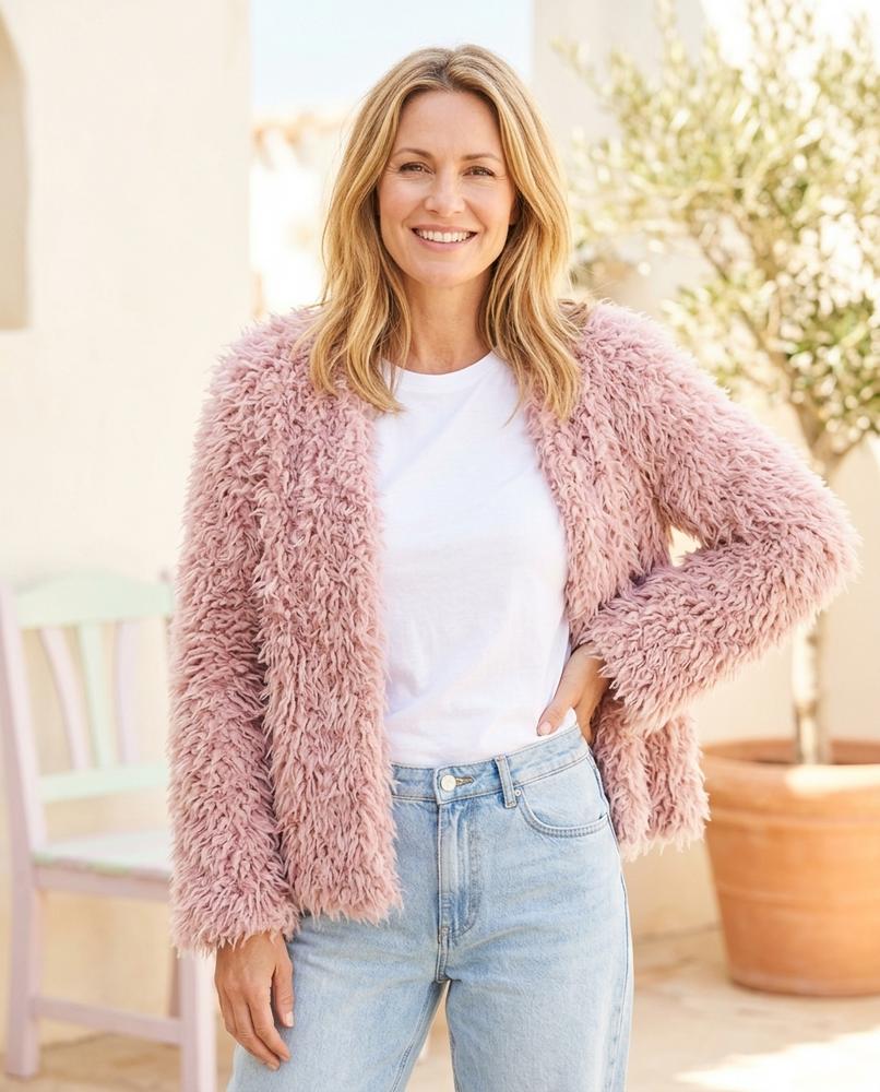 Ulla Fashion - Taken | Zottelig Verschlusslos Jacke Damen