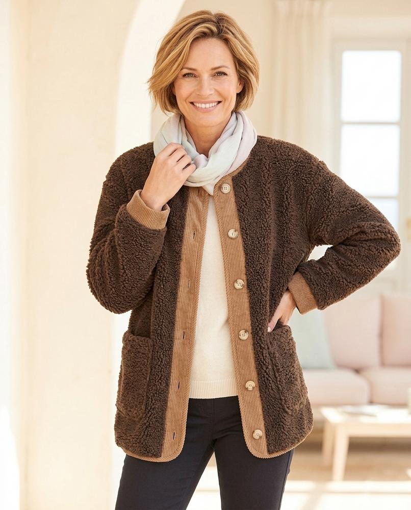 Ulla Fashion - Yomor | Kontrastierend Geknöpft Jacke Damen
