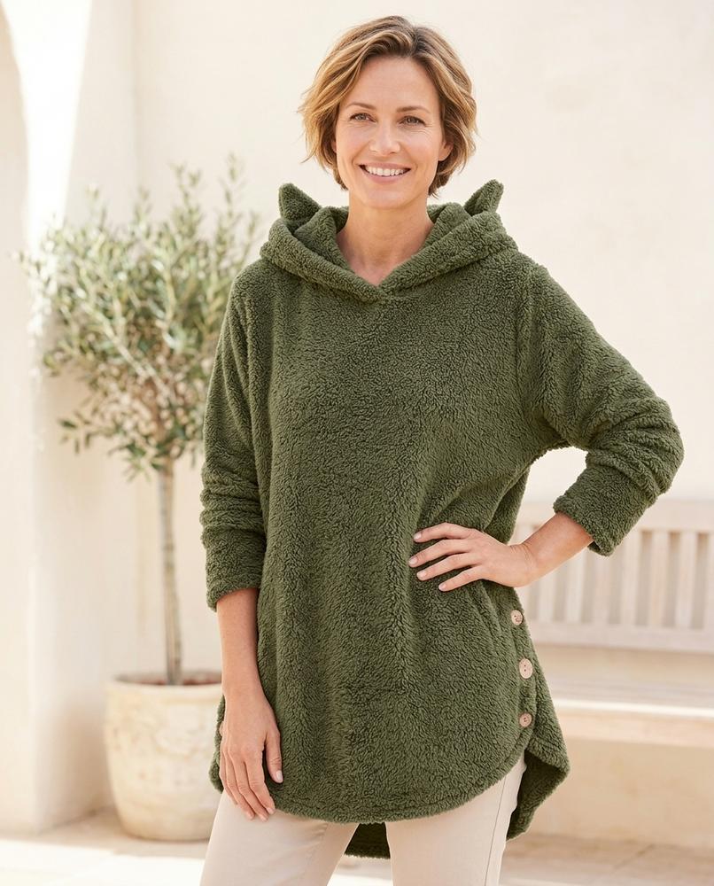 Ulla Fashion - Arral | Plüschiger Asymmetrischer Hoodie Damen