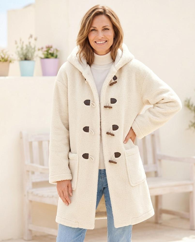 Ulla Fashion - Nelor | Geknebelter Plüschiger Mantel Damen