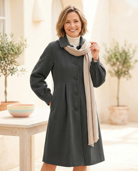 Ulla Fashion - Valev | Tailliert Geknöpft Mantel Damen