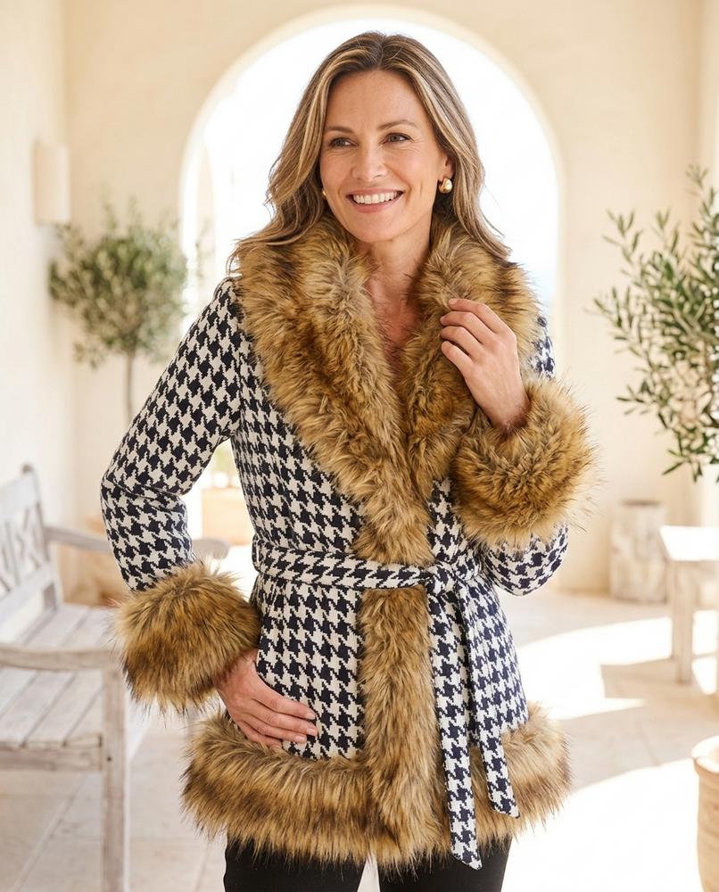 Ulla Fashion - Vidan | Pelzbesetzt Tailliert Jacke Damen