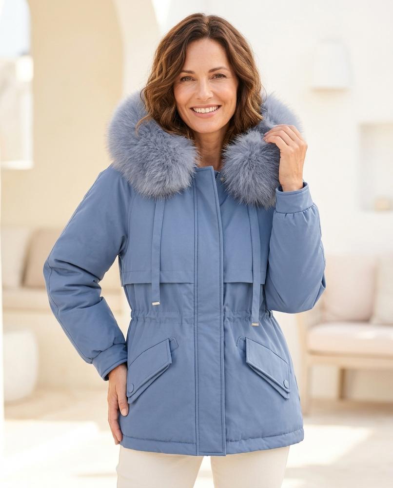 Ulla Fashion - Zezan | Gefüttert Fellkapuzen Jacke Damen